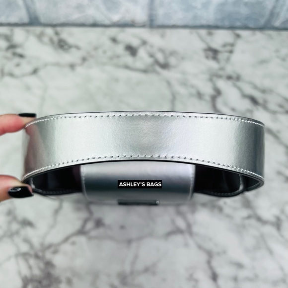 Kate Spade Sam Icon Metallic Patent Leather Mini Hobo Bag In Starlight Spazzola - Picture 5 of 15